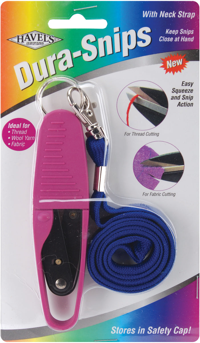 Dura Snips Squeeze-Style Thread Snips (W/Neck Strap) 4.75" by Havel's
