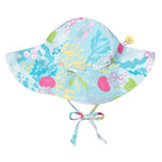 Load image into Gallery viewer, Toddler Brim Sun Protection Hat, (Ages: 2T - 4T), Aqua Coral Reef
