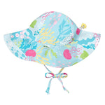 Load image into Gallery viewer, Toddler Brim Sun Protection Hat, (Ages: 2T - 4T), Aqua Coral Reef