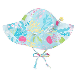 Toddler Brim Sun Protection Hat, (Ages: 2T - 4T), Aqua Coral Reef