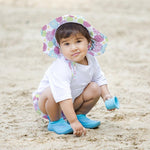 Load image into Gallery viewer, Toddler Brim Sun Protection Hat, (Ages: 2T - 4T), White Zinnia