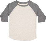 Load image into Gallery viewer, Toddler (Unisex) Raglan Baseball T-Shirt  (Natural Heather / Granite Heather)
