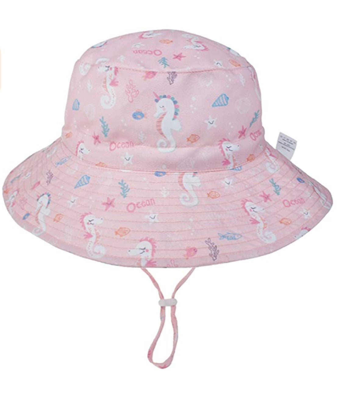 Toddler, Sun Protection Bucket Hat (Pink Hippo-Unicorns)