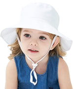Load image into Gallery viewer, Toddler, Sun Protection Bucket Hat (White)