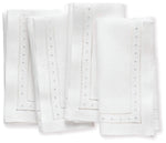 Load image into Gallery viewer, White Color Dinner Napkins (21&quot; x 21&quot;) with Classic Swiss Dots
