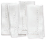 Load image into Gallery viewer, White Color Dinner Napkins (21" x 21") with Classic Swiss Dots