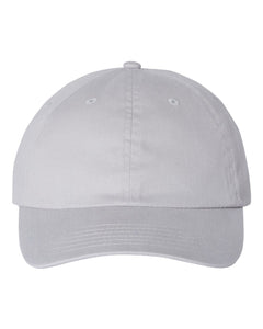 Adult Brushed Twill Cap, Light Grey