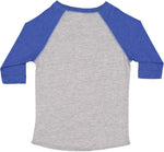 Load image into Gallery viewer, Toddler (Unisex) Raglan Baseball T-Shirt  (Vintage Heather / Vintage Royal)
