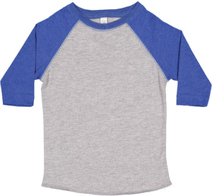 Toddler (Unisex) Raglan Baseball T-Shirt  (Vintage Heather / Vintage Royal)
