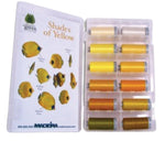 Load image into Gallery viewer, Yellow Shade Colors: 1,100-yards Mini Snap Cones, Polyneon #40, Machine Embroidery Thread Collection, 12 units/pack by MADEIRA