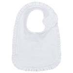 Load image into Gallery viewer, Sublimation Baby Bibs with Ruffle Trim (White / Pink), 85% Polyester - 15% Cotton