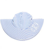 Load image into Gallery viewer, Baby Seersucker Blue Swim Hat, (Ages: 0-12M) by Ruffle Butts®