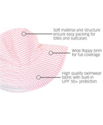 Load image into Gallery viewer, Baby Seersucker Swim Pink Hat, (Ages: 0-12M) by Ruffle Butts®