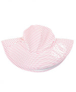 Load image into Gallery viewer, Baby Seersucker Swim Pink Hat, (Ages: 0-12M) by Ruffle Butts®