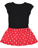 Load image into Gallery viewer, Baby Cotton Rib Dress, (Sizes: 6M - 24M), Black & Red with White Dots