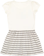 Load image into Gallery viewer, Baby Cotton Rib Dress, (Size: 24M), Natural with Titanium Stripes