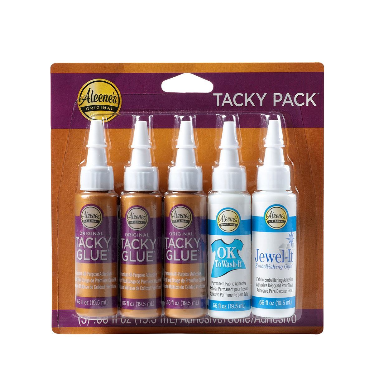 Tacky Premium All Purpose Adhesive (Pack of 5) ---  Tacky Glue / Ok to Wash it / Jewel-It   by Aleene's®
