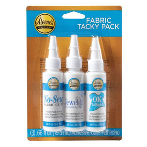 Tacky Fabric Adhesive (Pack of 3) --- (Ok to Wash-it / Jewel-It Fabric / No-Sew Fabric Glue) by Aleene's®