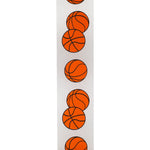 Load image into Gallery viewer, Basketball Satin Ribbon - White Color -- 1⅜" x 25 Yards
