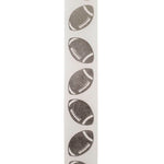 Load image into Gallery viewer, Footballs Tossed Satin Cooler Ribbon –- White / Silver Color -- 1⅜" x 25 Yards
