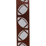 Load image into Gallery viewer, Homecoming Matte Footballs Cooler Ribbon –- Brown / White Color -- 1⅜" x 25 Yards
