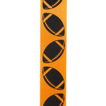 Load image into Gallery viewer, Homecoming Matte Footballs Cooler Ribbon –- Orange / Black Color -- 1⅜" x 25 Yards

