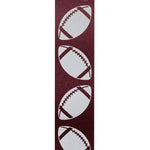 Load image into Gallery viewer, Homecoming Matte Footballs Cooler Ribbon –- Burgundy / White Color -- 1⅜" x 25 Yards
