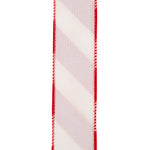 Load image into Gallery viewer, Outdoor Ribbon --- Candy Cane Grand Velvet Stripe Polypro Wired Edge Ribbon, Various Sizes
