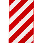 Load image into Gallery viewer, Outdoor Ribbon --- Candy Cane Grand Velvet Stripe Polypro Wired Edge Ribbon, Various Sizes
