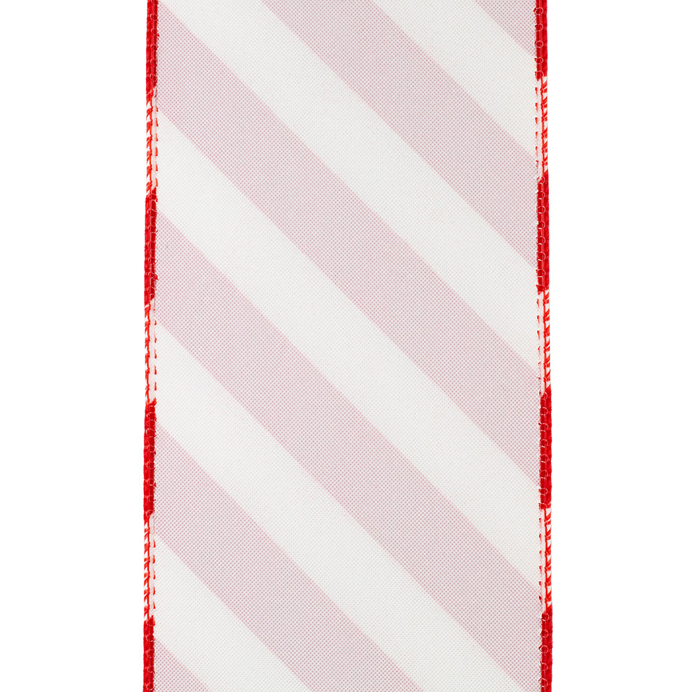 Outdoor Ribbon --- Candy Cane Grand Velvet Stripe Polypro Wired Edge Ribbon, Various Sizes