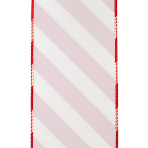 Outdoor Ribbon --- Candy Cane Grand Velvet Stripe Polypro Wired Edge Ribbon, Various Sizes