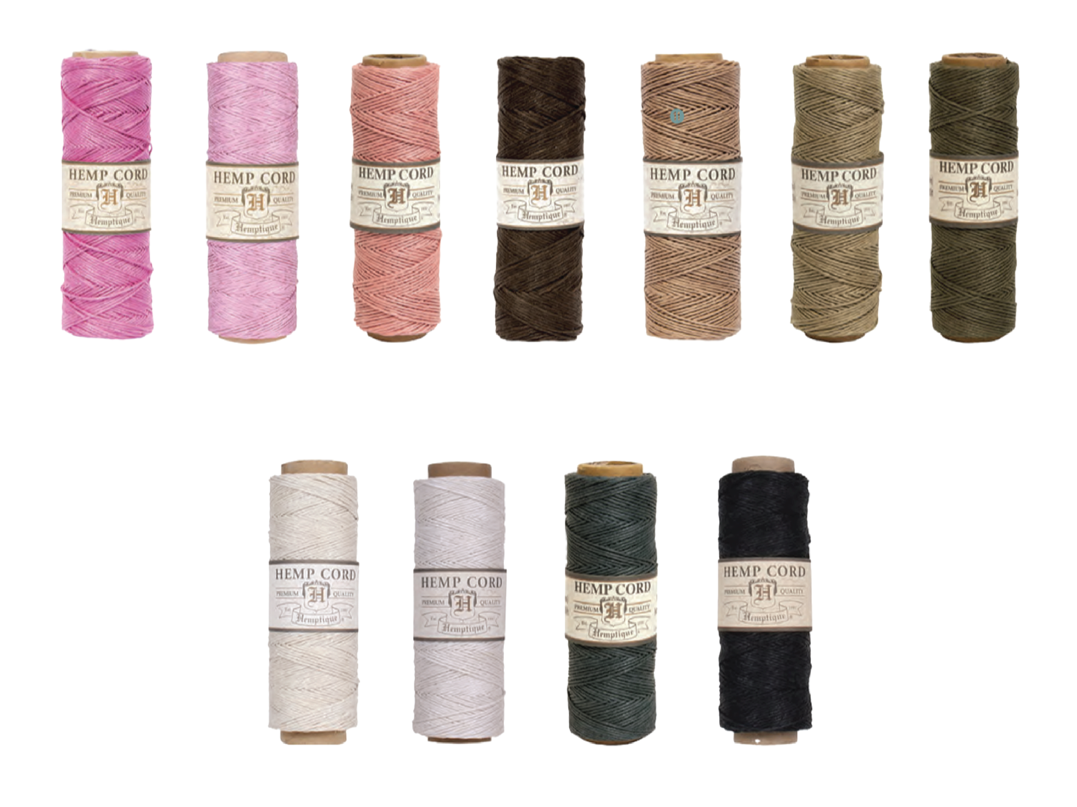 #10 -- (0.5mm) -- Hemp Cord Spools -- Various Colors by Hemptique®