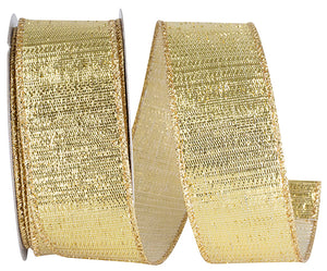 Outdoor Ribbon -- Gold Color -- Metallic Reflection Value Wire Edge -- Various Sizes