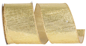 Outdoor Ribbon -- Gold Color -- Metallic Reflection Value Wire Edge -- Various Sizes