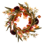 Load image into Gallery viewer, Orange / Burgundy Artificial Mum Lantern Wreath by Vickerman® --- Various Sizes
