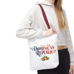 Load image into Gallery viewer, Tote Bag featuring Dominican Republic Design, Beach Bag, Travel Tote, Floral Tote, Summer Accessory, Gift for Travelers
