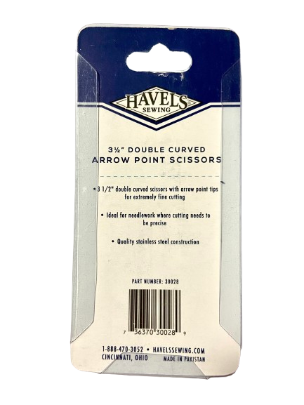 Embroidery Scissors (Double Curved Arrow Point), 3.5" by Havel's