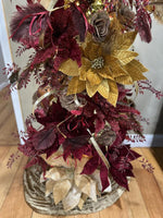 Load image into Gallery viewer, Gold Color - Poinsettia Velvet Stem - Artificial Flower Christmas Decoration --- 18” Bloom / 21.5” Length --- 2 per Bag --- by Vickerman®
