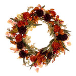 Load image into Gallery viewer, Orange / Burgundy Artificial Mum Lantern Wreath by Vickerman® --- Various Sizes
