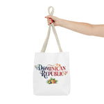 Load image into Gallery viewer, Tote Bag featuring Dominican Republic Design, Beach Bag, Travel Tote, Floral Tote, Summer Accessory, Gift for Travelers
