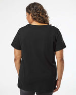 Load image into Gallery viewer, Ladies Curvy - Crew Neck -- Fine Jersey T-shirt --  Blended Black Color
