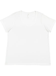 Ladies Curvy - Crew Neck -- Fine Jersey T-shirt --  Blended White Color