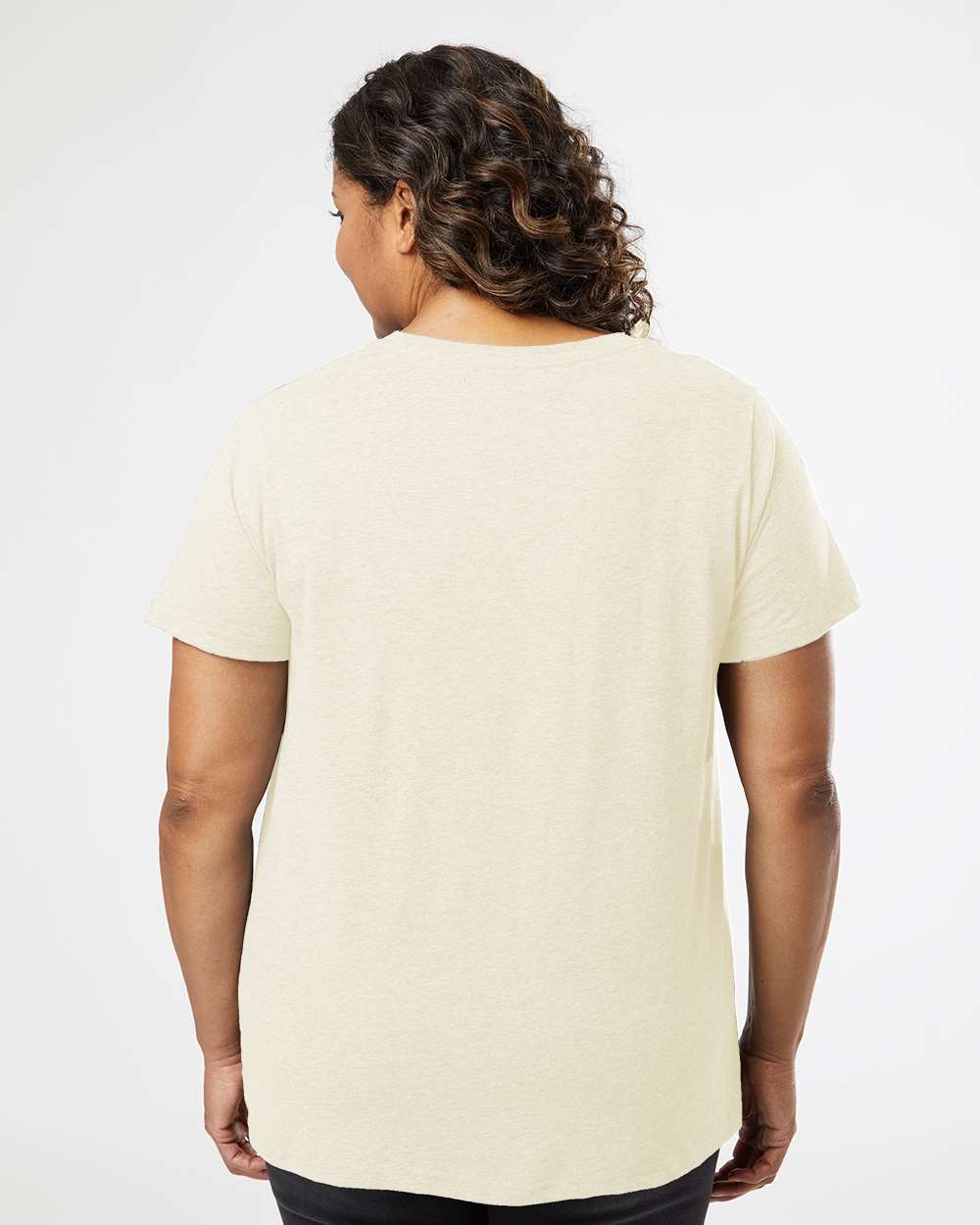 Ladies Curvy - Crew Neck -- Fine Jersey T-shirt --  Natural Heather Color