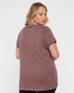 Load image into Gallery viewer, Ladies Curvy - Crew Neck -- Fine Jersey T-shirt --  Sangria Color
