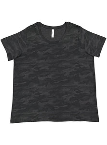 Ladies Curvy - Crew Neck -- Fine Jersey T-shirt --  Storm Camo Color