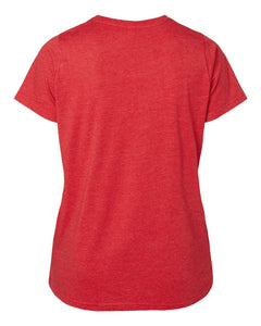 Ladies Curvy - Crew Neck -- Fine Jersey T-shirt --  Vintage Red Color