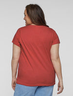 Load image into Gallery viewer, Ladies Curvy - Crew Neck -- Fine Jersey T-shirt --  Vintage Red Color
