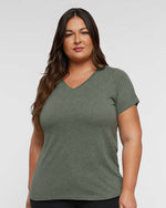 Load image into Gallery viewer, Ladies Curvy (V-Neck) -- Fine Jersey T-shirt --  Bamboo Color
