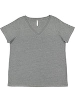 Load image into Gallery viewer, Ladies Curvy (V-Neck) -- Fine Jersey T-shirt --  Granite Heather Color

