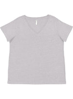Load image into Gallery viewer, Ladies Curvy (V-Neck) -- Fine Jersey T-shirt --  Heather Color

